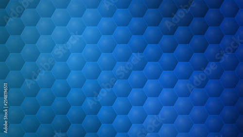 Canvas Print Abstract Blue Hexagonal Pattern Representing Data Connectivity and Modern Inform