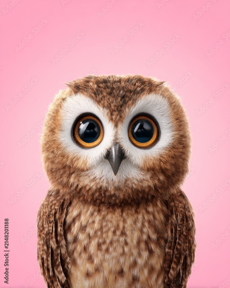 Obraz premium Adorable owl mascot designed for promotional purposes featuring a charming artistic style and elements of nighttime imagery