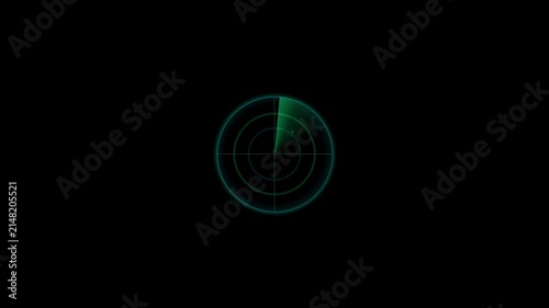 Radar screen displaying signal in dark background  