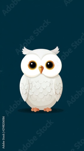 Contemporary owl graphic in sleek flat style ideal for tech promotions and creative endeavors