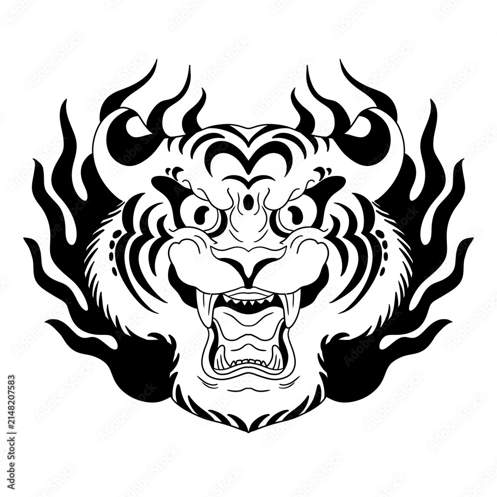 Fototapeta premium lion head tattoo