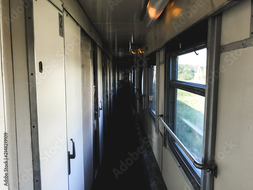 Corridor of a passenger train carriage