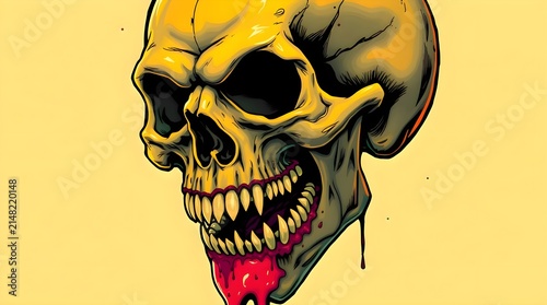 skull on the black background