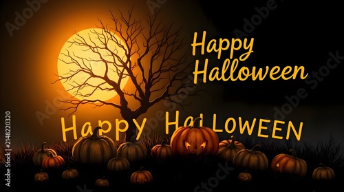 halloween background with pumpkins