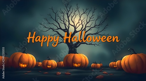 halloween background with pumpkin