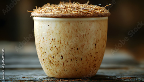 Cup of Hot Coffee on a Table with Cozy Morning Atmosphere