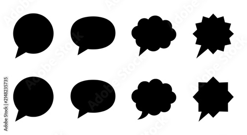 Speech Bubbles, Talk Icons, Dialogue Shapes, Communication Symbols, Vector Set