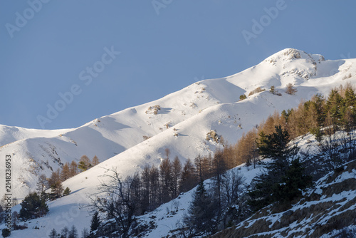 Snowcapped mountains, Ligurian Alps, Italy