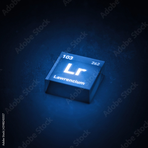 Foto Chemical Element Lawrencium Lr. Periodic Table 3D