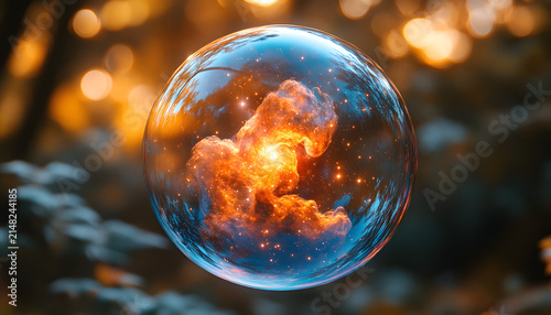 Abstract Background with Colorful Floating Bubbles and Soft Gradient