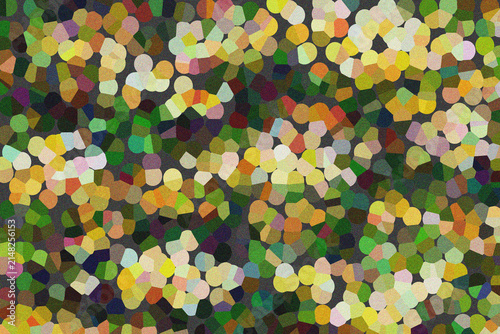 Foto Lively abstract pointillist pattern of colorful organic dots scattered across a