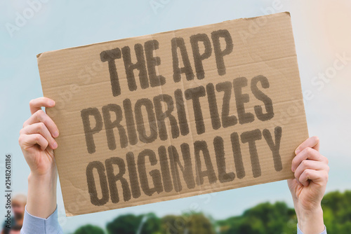 Obraz na plátne "The app prioritizes originality" The app prioritizes originality over repetitive trends