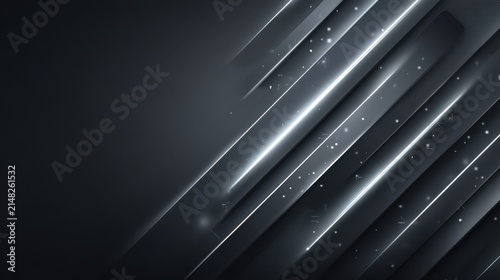 Abstract Black Background With Dynamic Light Stripes And Glowing Particles For Creative Design Projects