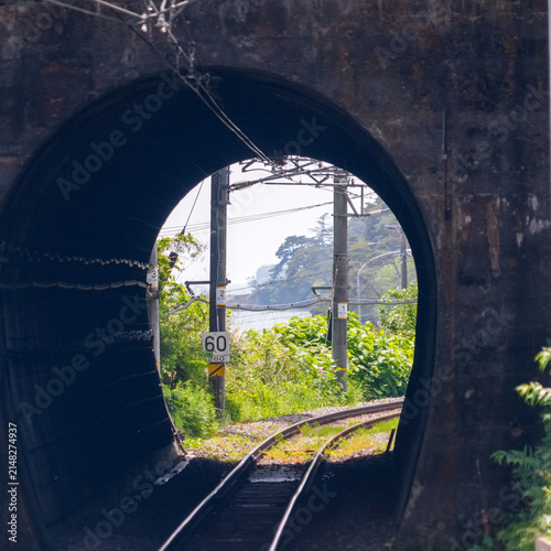 Cuadro en lienzo View Through Circular Railway Tunnel Near Matsushima Bay