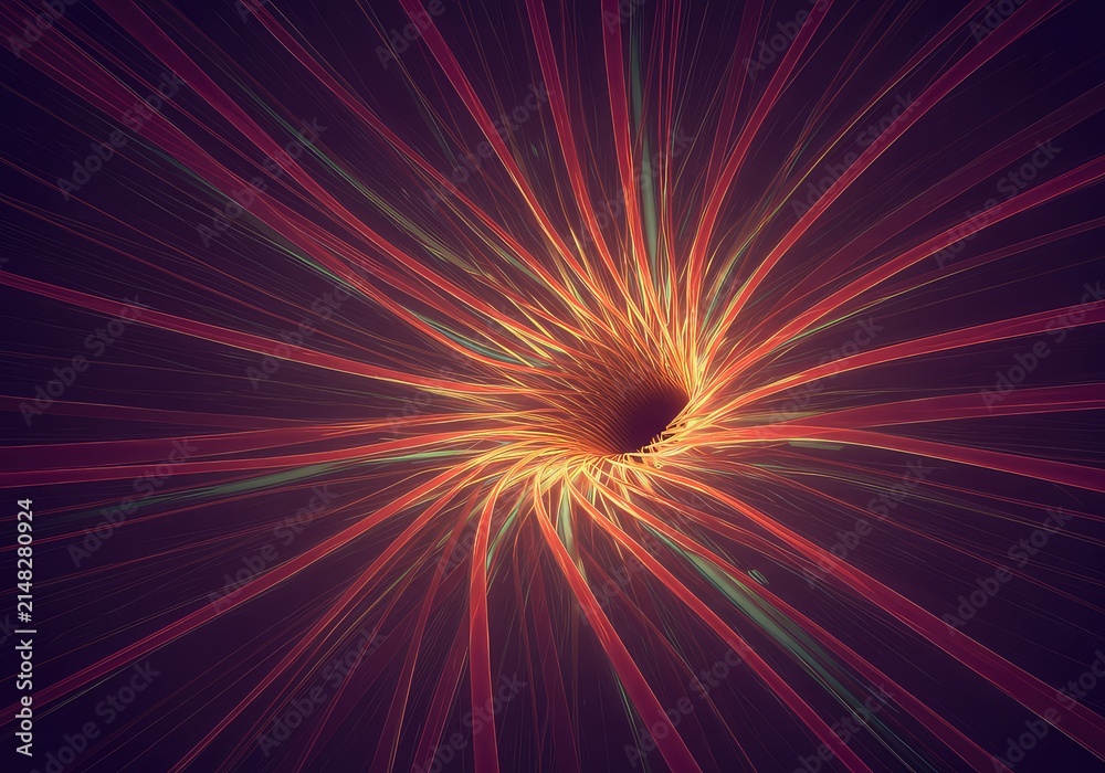 Fototapeta premium Abstract rendering of infinite change, showing seamless movement and perpetual flow through a vibrant, digital tunnel structure ,vivid ,endless ,flow