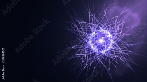 Abstract Artificial Intelligence Neural Network with Glowing Digital Connections