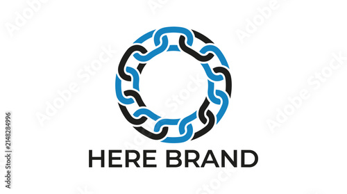 Abstract circular chain link logo design symbol for networking and teamwork connection
