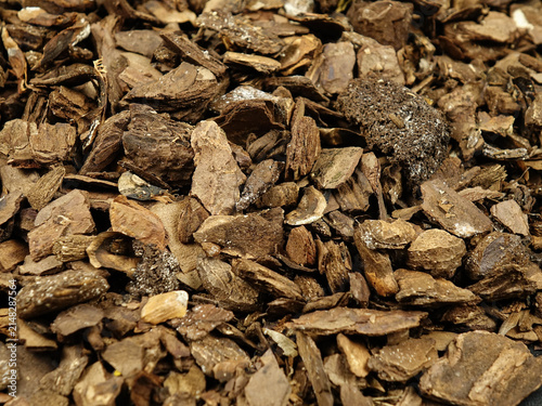 Heap of the potting barks, side view, natural background