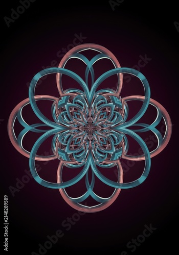 Complex geometric pattern demonstrating perfect rhythmic timing and simultaneous movement. Abstract representation of unified motion and absolute precision ,synchrony ,alignment ,energy