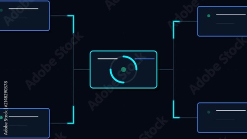Dynamic API Sync Hub, Modular Cloud Network Data Flow UI Seamless Loop