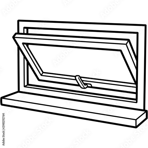 Small kitchen window outline illustration