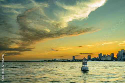 Photography Sunset buoy Toronto Inner Harbour skyline