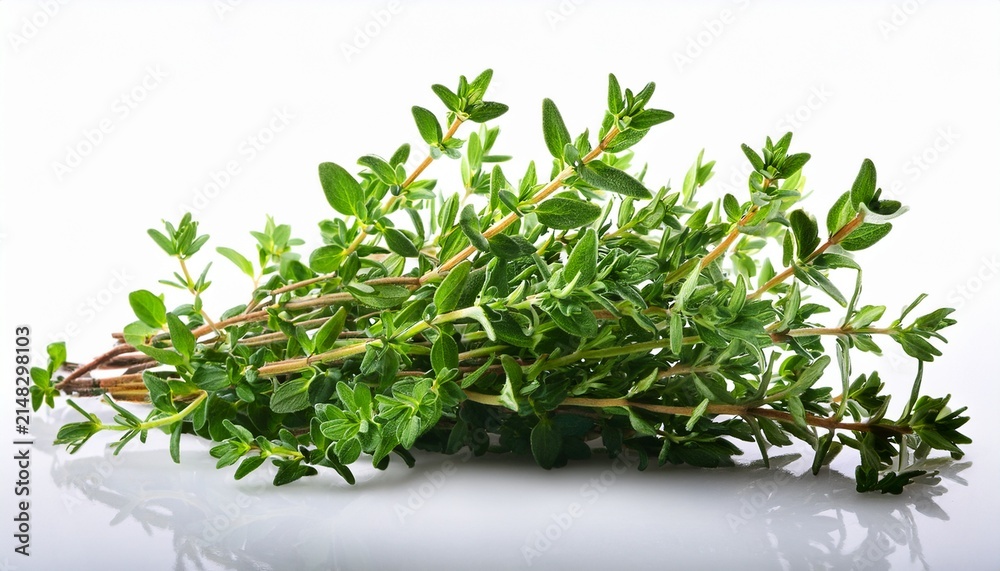 Fototapeta premium Fresh Thyme Herb Isolated On Transparent Background