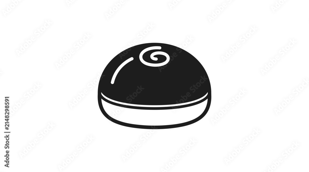 Fototapeta premium Isolated Donut Icon, Simple Line Art, Sweet Pastry Graphic