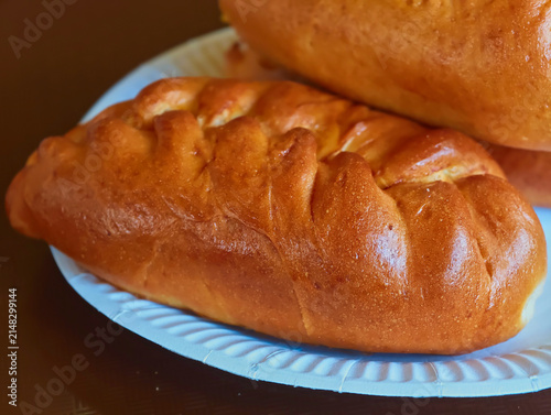 Freshly baked goods. Russian pirozhki.