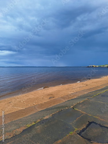 Sandy shore of Lake Ladoga. Sortavala