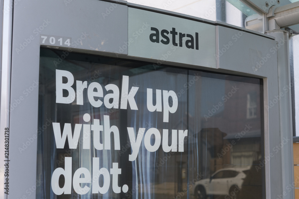 Fototapeta premium Astral Media OOH bus shelter ad with slogan: