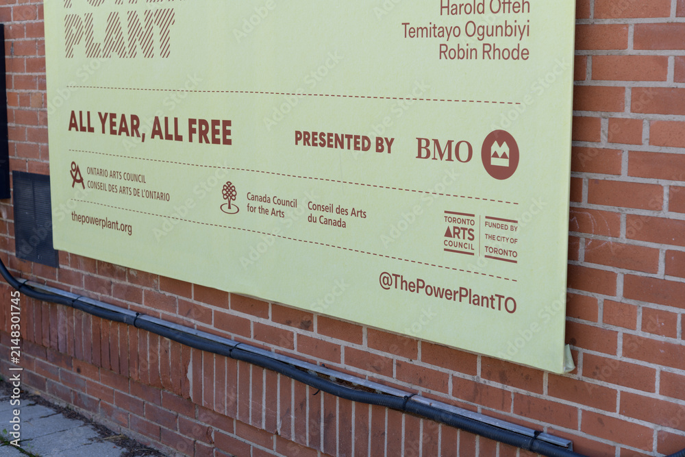 Fototapeta premium sign outside The Power Plant Contemporary Art Gallery at Harbourfront Centre, 231 Queens Quay W, Toronto