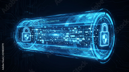 Secure data protection and digital privacy concepts with futuristic glowing padlock icons