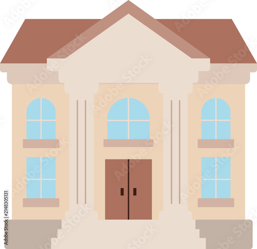 university library government building illustration vector shape