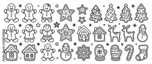 Isolated Holiday Cookie Icons Set