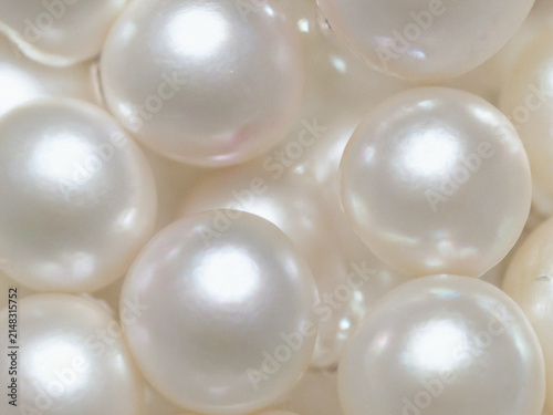 Close-up white pearl surface