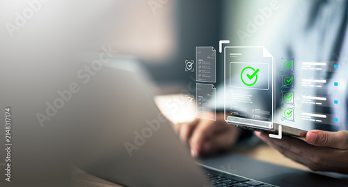 Obraz na plátně Automated technology streamlines digital checklist review supporting official do