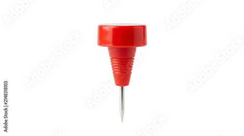 Red plastic push pin on a transparent background PNG image