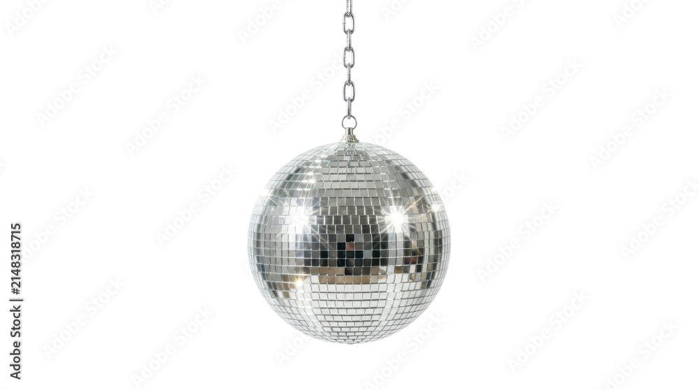 Obraz premium Disco ball on a chain PNG image