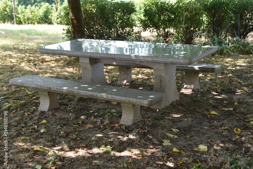 Panchina da relax all'ombra degli alberi - Piemonte - Italia