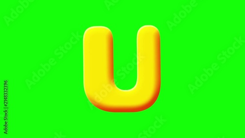 Letter Motion Isolated Green Screen Stock Video