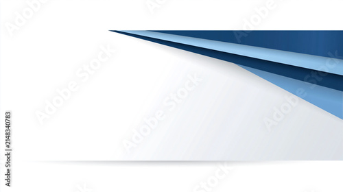 Corporate Geometric Ribbon Banner on White Background