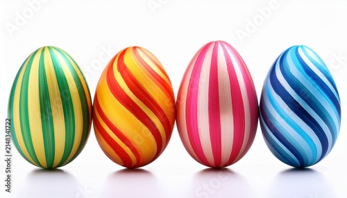 Colorful Easter Egg Stripes Isolated On White