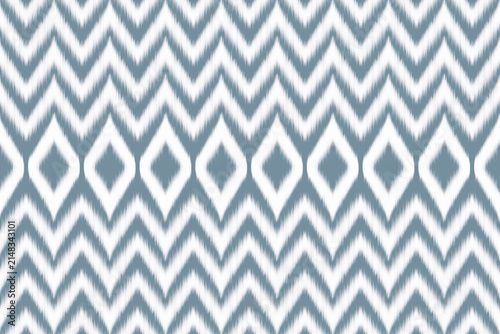Foto Seamless Elegant Ikat Chevron and Diamond Pattern in Dusty Blue