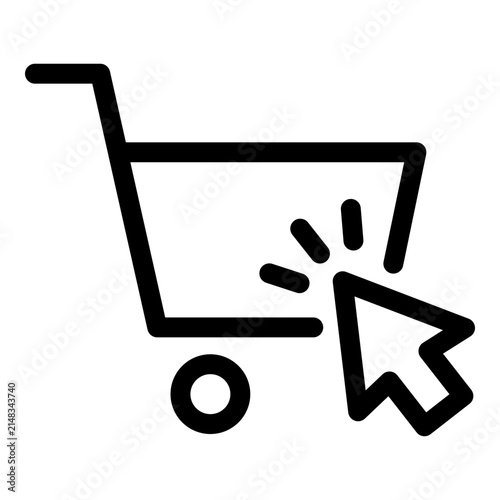 Click And Collect icon. Vector line icon