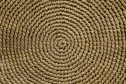 Cuadro en lienzo Circular woven straw texture forming spiral pattern