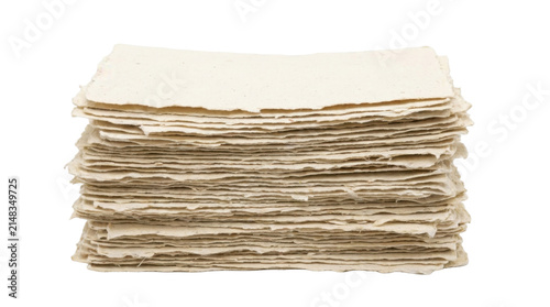 Stack of handmade paper sheets PNG Isolated on transparent background