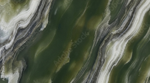 Deep Rich Jade Green Onyx Texture with Bold White and Gray Banding 