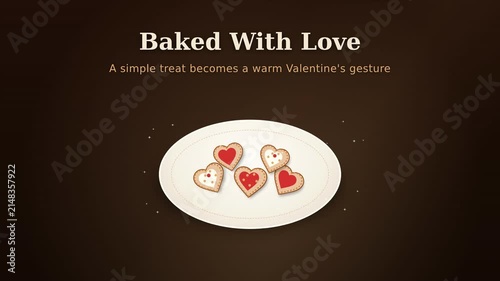 Heart-shaped cookies with 
