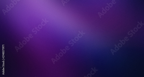 Abstract dark luxury background with glowing neon purple violet top-left light beam deep indigo blue shadow gradient and vintage grainy noise texture